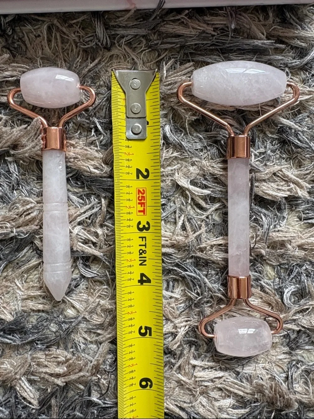 Deluxe Rose Quartz Facial Roller Set - Pink